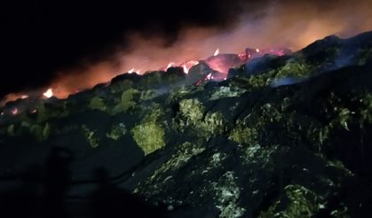 Mardin Derik’te Mısır Balyaları Depolanan Alanda Yangın