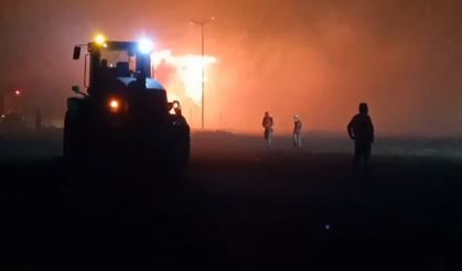 Mardin'de mısır balyası yangını çıktı