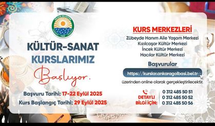 Gölbaşı'nda Kültür Sanat kursları başlıyor!