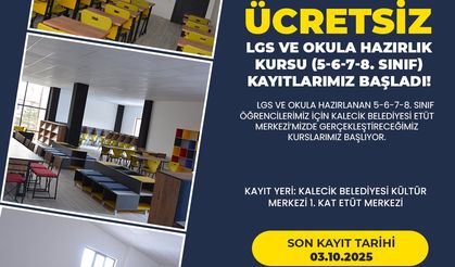 Kalecik Belediyesi'nden LGS  öğrencilerine kurs!