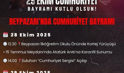 Beypazarı'nda 29 Ekim Cumhuriyet Bayramı coşkuyla kutlanacak!