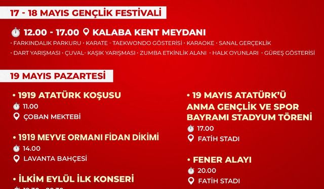 Keçiören'de 19 Mayıs Coşkuyla kutlanacak!