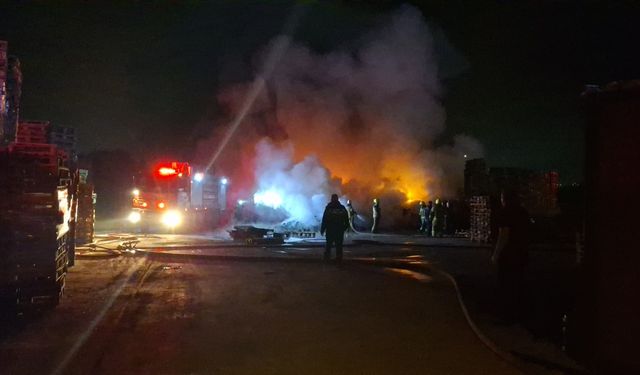 Bursa'da palet fabrikasındaki yangın