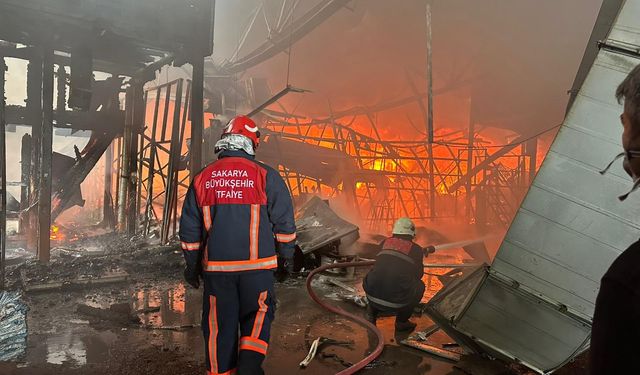 Fındık fabrikasındaki yangın!