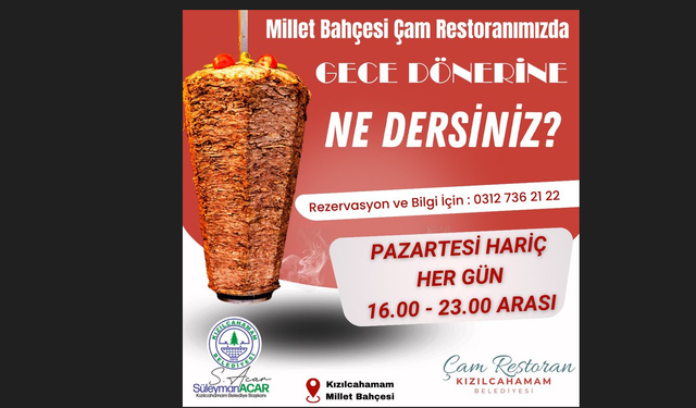 Kızılcahamam’da Gece Döneri, Çam Restoran’da Başladı