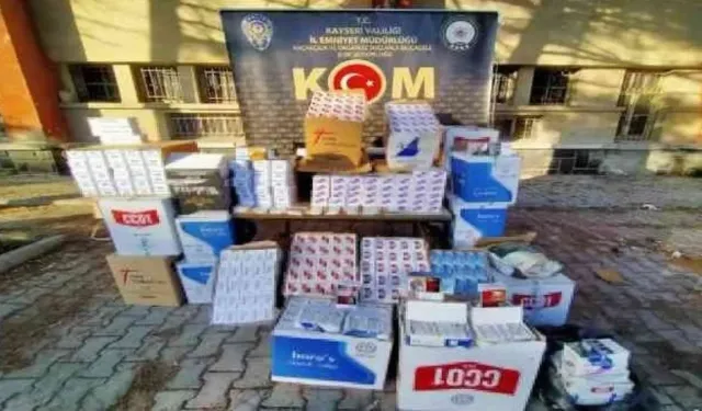 Kayseri'de kaçak makaron operasyonu