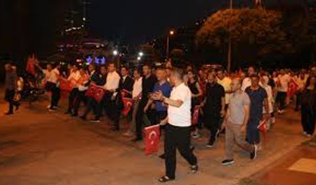 Alanya'da 15 Temmuz yürüyüşü yapıldı