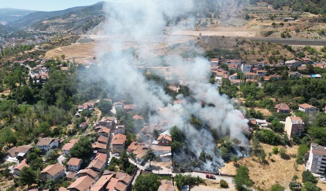 Boş arazideki yangın çıktı