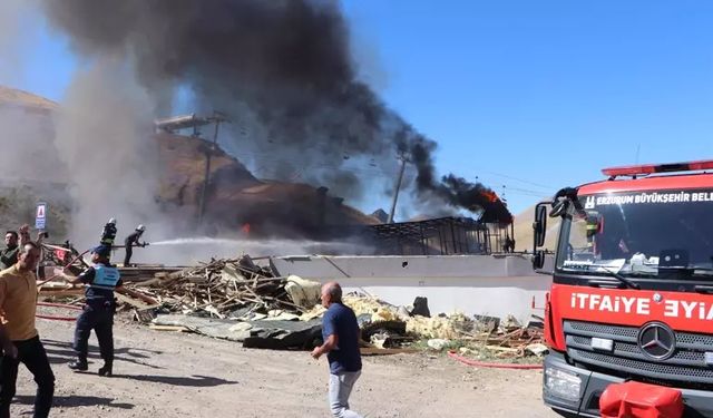 Erzurum'da kafeteryada yangın!