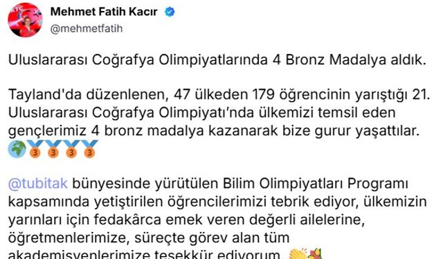 Türk Öğrencilerden Coğrafya Olimpiyatı’nda Büyük Başarı