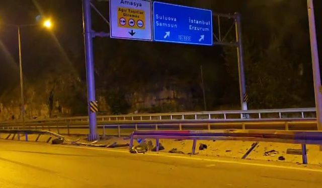 Amasya'da feci kaza: 1 ölü, 3 yaralı