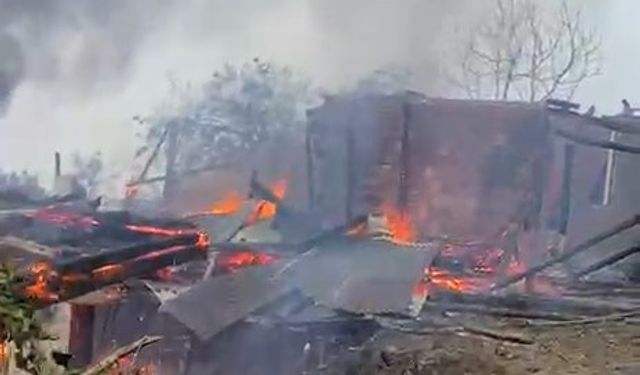 Artvin'de 2 katlı evde yangın çıktı