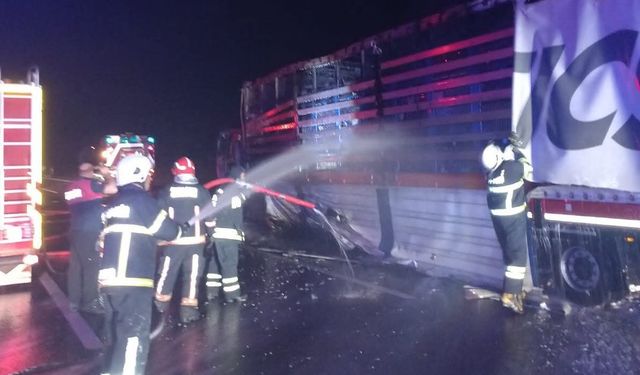 Yalova’da Seyir Halindeki TIR Alev Aldı