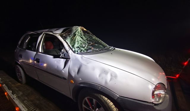 Keşan’da Otomobil Takla Attı: 2 Yaralı