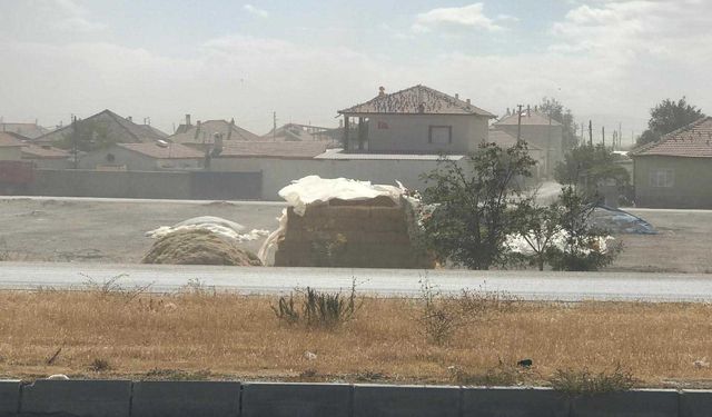 Konya'da kum fırtınası çıktı!
