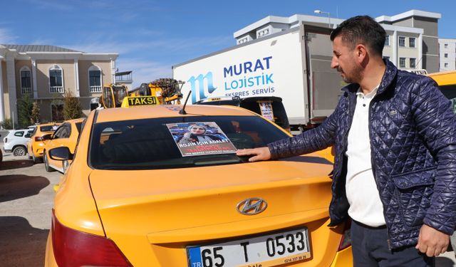 Van'da taksicilerden Rojin için kornalı eylem yaptı!