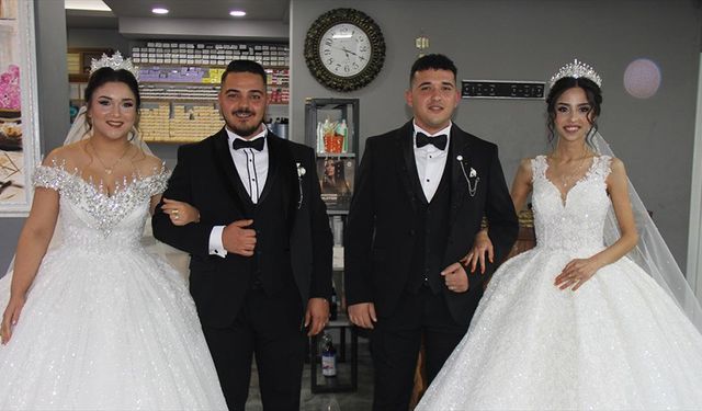 İki kardeş babaları ve amcaları gibi aynı gün evlendi
