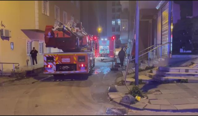 Sultanbeyli'de 2 katlı evin çatısı alev alev yandı