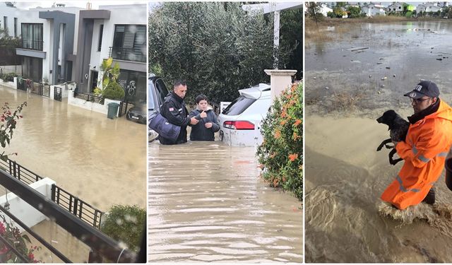Kıbrıs'ta şiddetli yağışlar hayatı olumsuz etkiledi!