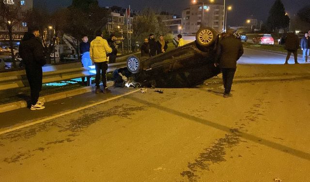 Bursa İnegöl’de Kaza: Araç Takla Attı, Sürücü Yaralandı