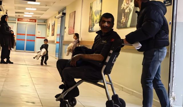 Hava bastığı lastik patlayınca yaralandı