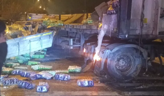 Elazığ-Malatya Yolunda Kaygan Zemin Kazaya Neden Oldu: İki TIR Çarpıştı