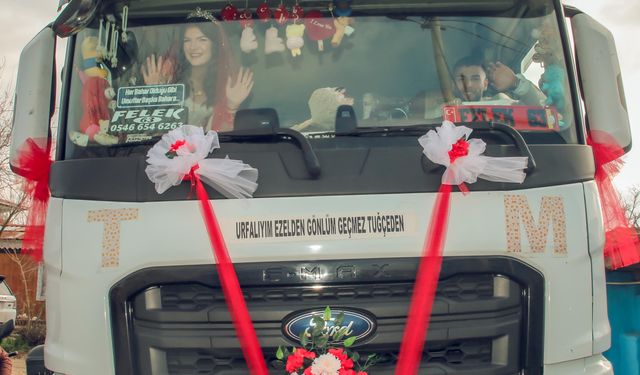TIR'ı gelin arabası yaptılar!
