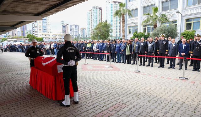 Şehit olan polis memuru için cenaze töreni düzenlendi