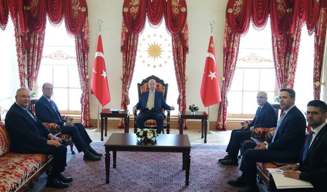 Cumhurbaşkanı Erdoğan, WEF Başkanı Fink'i kabul etti