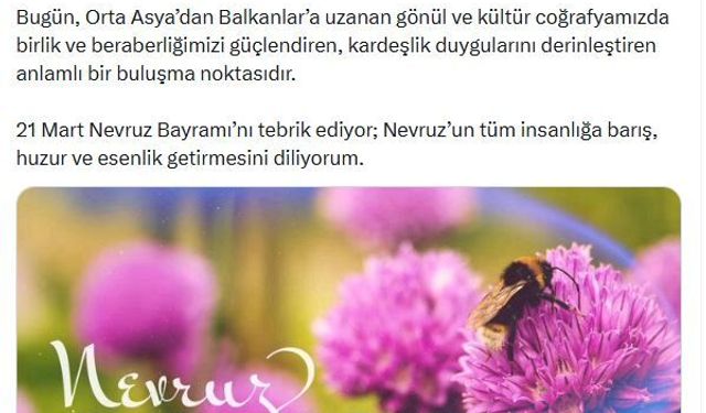 Duran’dan Nevruz Mesajı: “Birlik ve Kardeşliğin Simgesi”