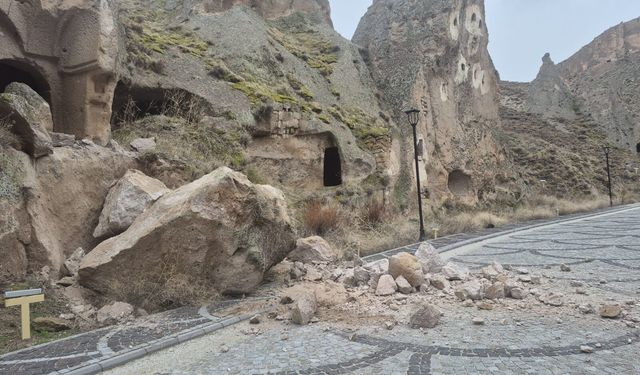 Soğanlı Vadisi'nde düşen kaya parçası paniğe yol açtı