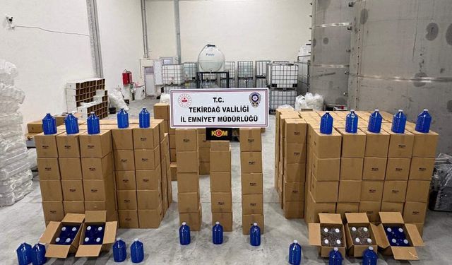 Tekirdağ’da kaçak içki operasyonu: 17 bin litre etil alkol ele geçirildi