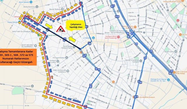 Yenikent’te EGO güzergahı değişti