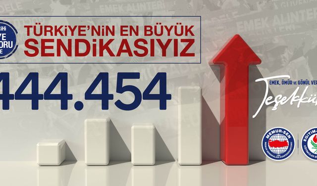 Eğitim-Bir-Sen, 444 bin 454 üye sayısına ulaştı