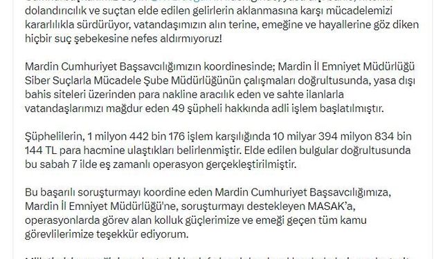 7 İlde Yasa Dışı Bahis Operasyonu