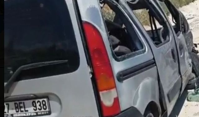 Hafif ticari araç, şarampole devrildi