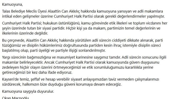 Kayseri'de 5 kilo esrarla yakalanan CHP'li meclis üyesi tutuklandı