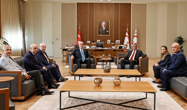 KKTC Cumhurbaşkanı Erhürman, İYİ Parti lideri Dervişoğlu'nu kabul etti