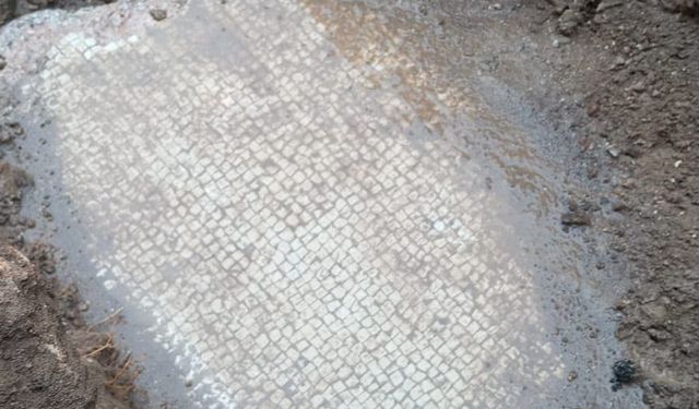 Altyapı kazısında mozaik bulundu