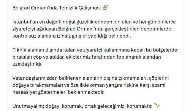 Belgrad Ormanı’nda Çöp Seferberliği: Atıklar Temizlendi