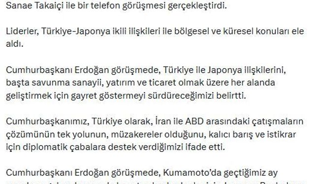 Erdoğan, Japonya Başbakanı Takaiçi ile Görüştü