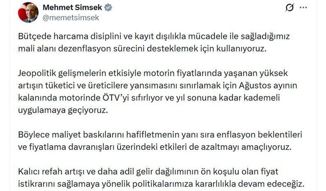 Motorinde ÖTV sıfırlanıyor mu?