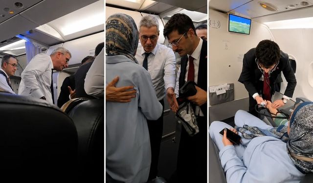 Uçakta fenalaşan yolcuya Sağlık Bakanı müdahale etti