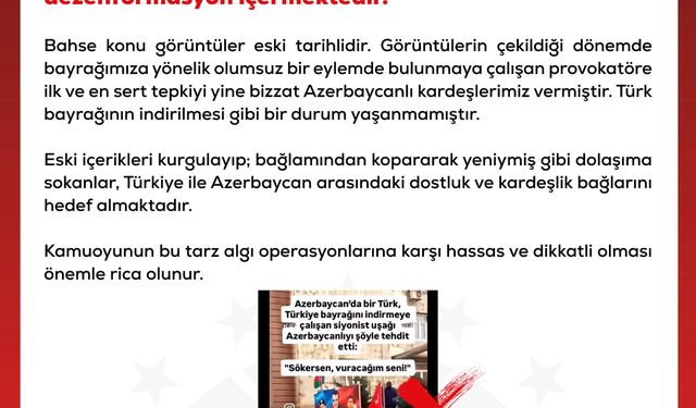 Azerbaycan’da Türk Bayrağı İndirilmeye mi Çalışıldı? DMM’den Açıklama