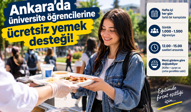 Üniversite öğrencilerine müjde! Ankara’da hafta içi her gün ücretsiz yemek