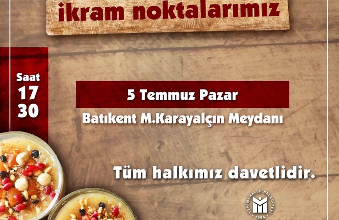 Yenimahalle Belediyesi'nden Aşure İkramına Davet