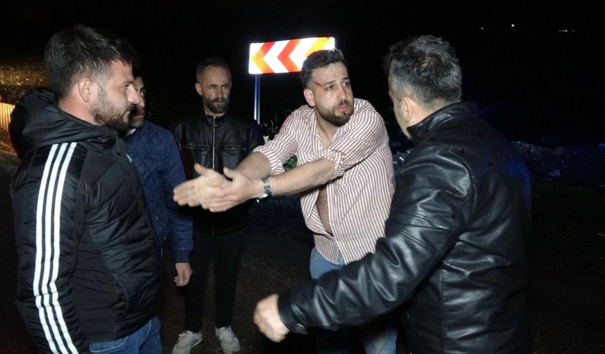 Erzurum’da araç dereye uçtu