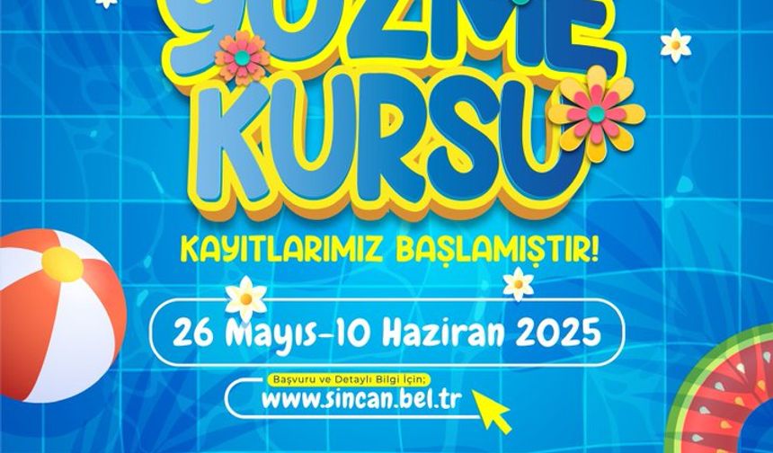 Sincan'da çocuklara özel yüzme kursu