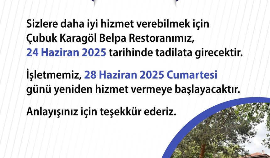 Çubuklu vatandaşlara duyuru, kapalı olacak!