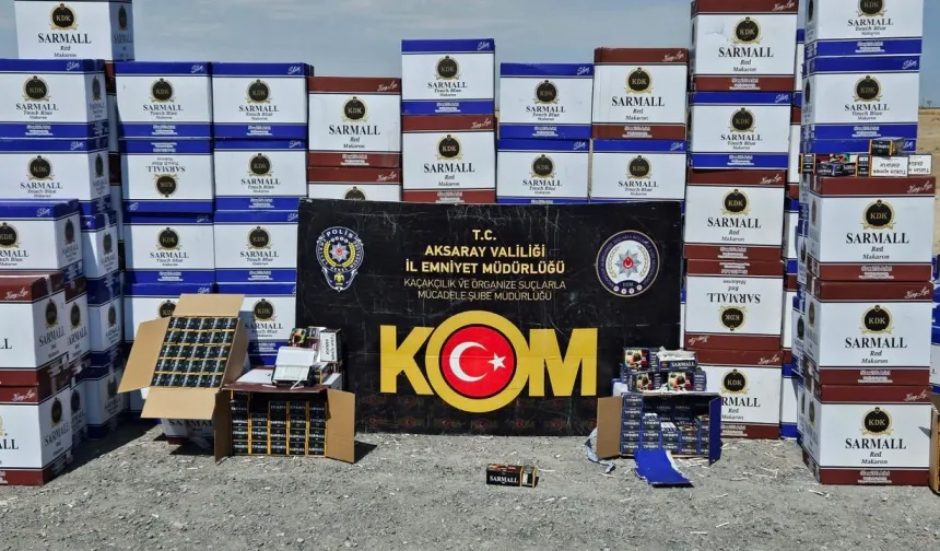 Aksaray'da kaçak makaron operasyonu